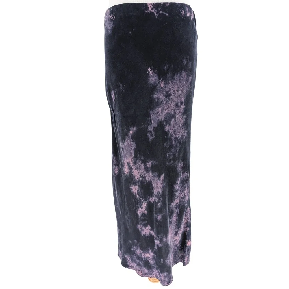 Stateside Tie Dye Midi Slip Skirt Womens S Purple Black Boho Indie Festival Chic